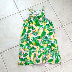 Tropical Leaf Print Dress Vacation Beach Dress Old Navy Girls Size 10